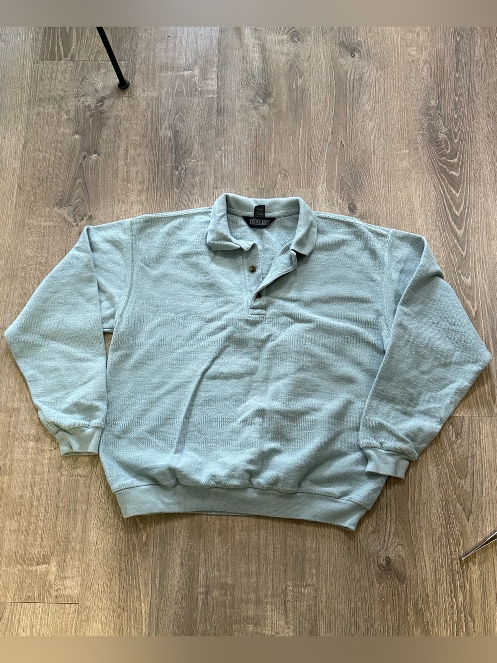 Vintage landsEnd 100% cotton polo shirt, long sleeve size large.